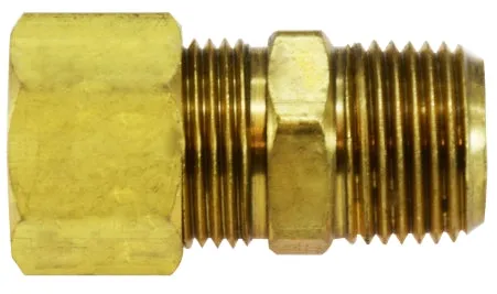 1/2" OD x 1/2" Brass Compression Tank Adapter Drilled Thru (No Stop) qt