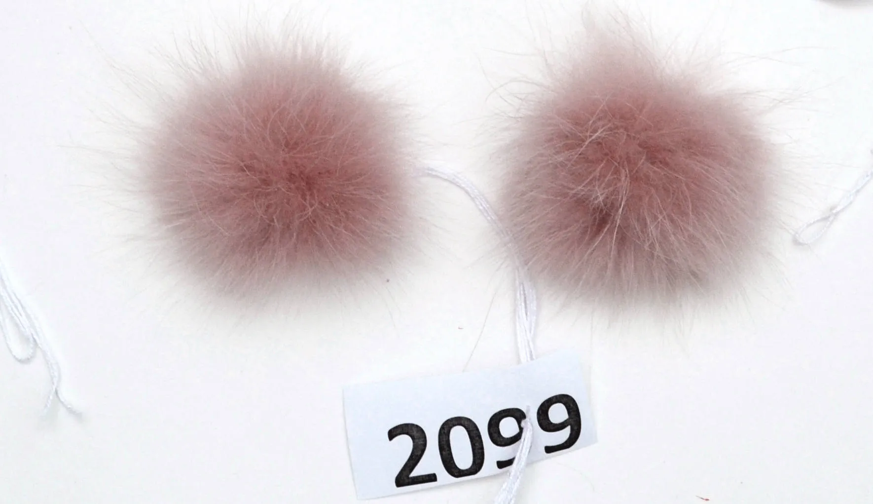 3-9" EXTRA LARGE pink powder raccoon pom poms. SUPER THICK with threads