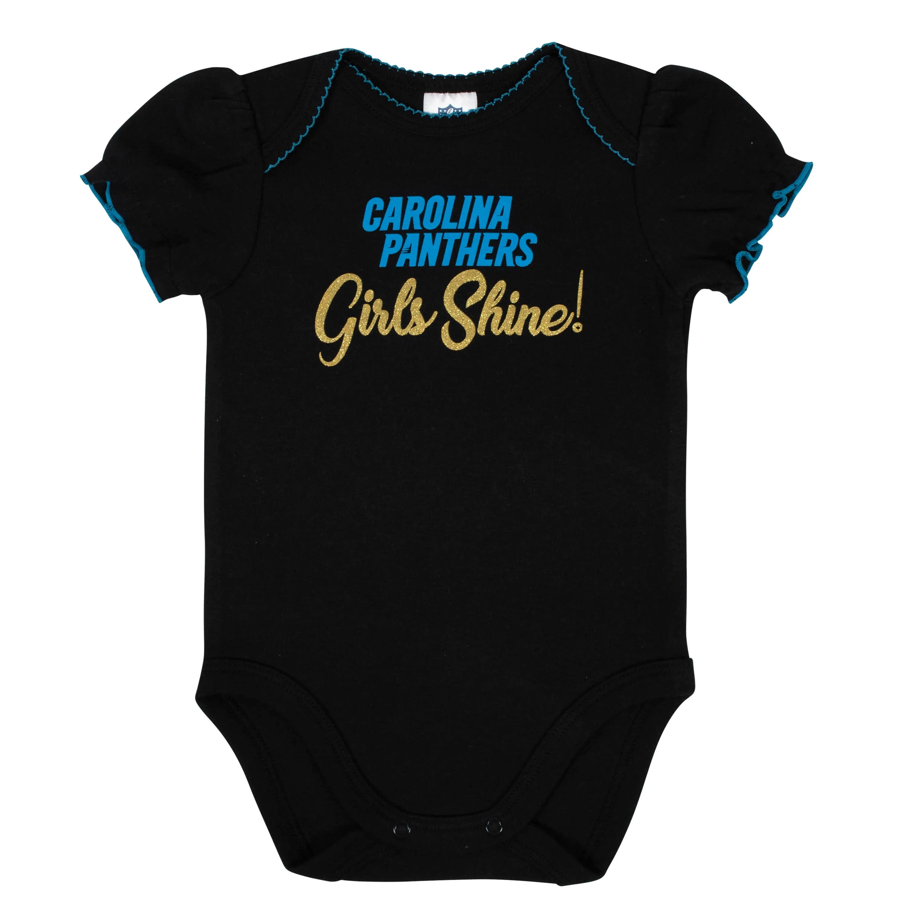 3-Pack Baby Girls Carolina Panthers Short Sleeve Bodysuits