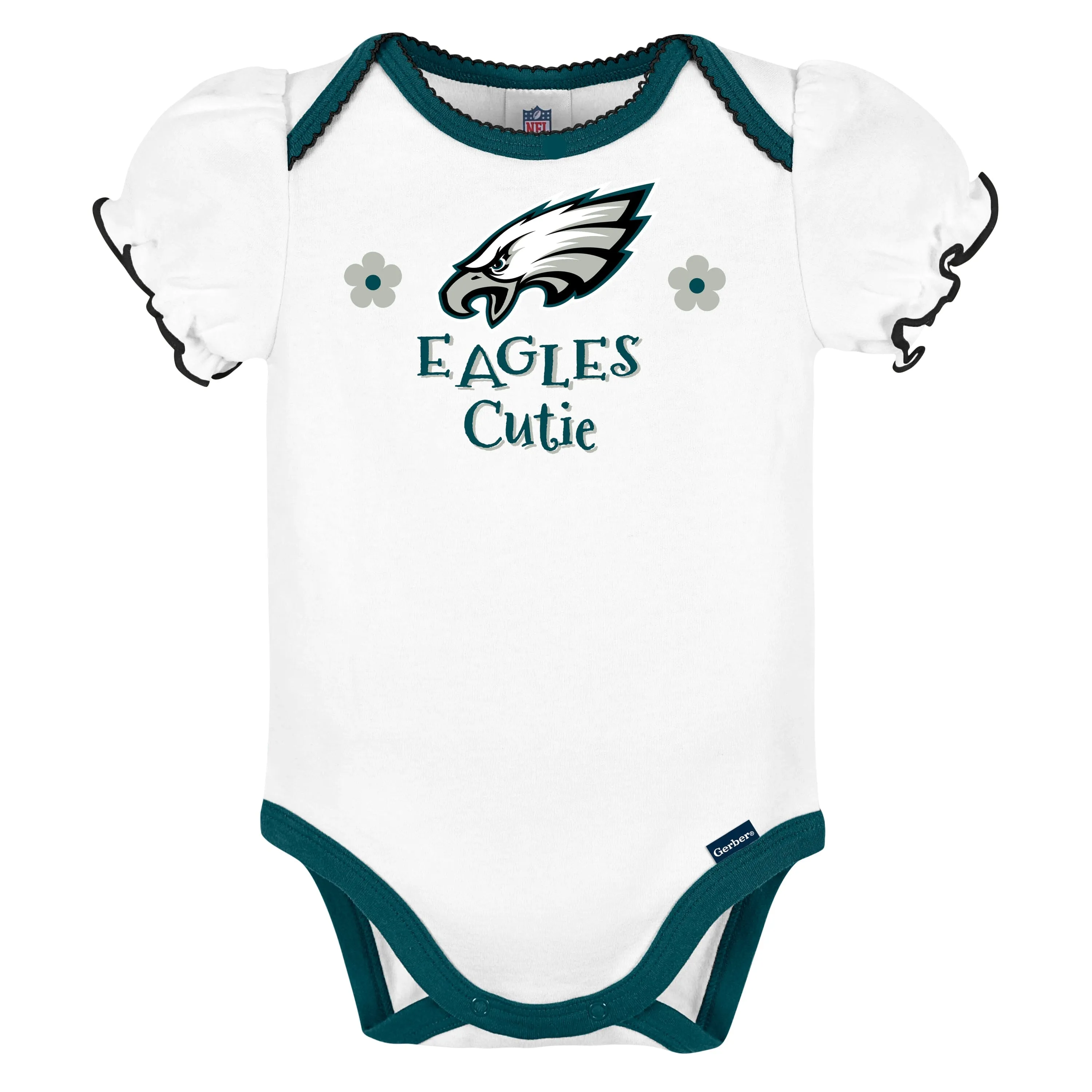 3-Pack Baby Girls Philadelphia Eagles Short Sleeve Bodysuits