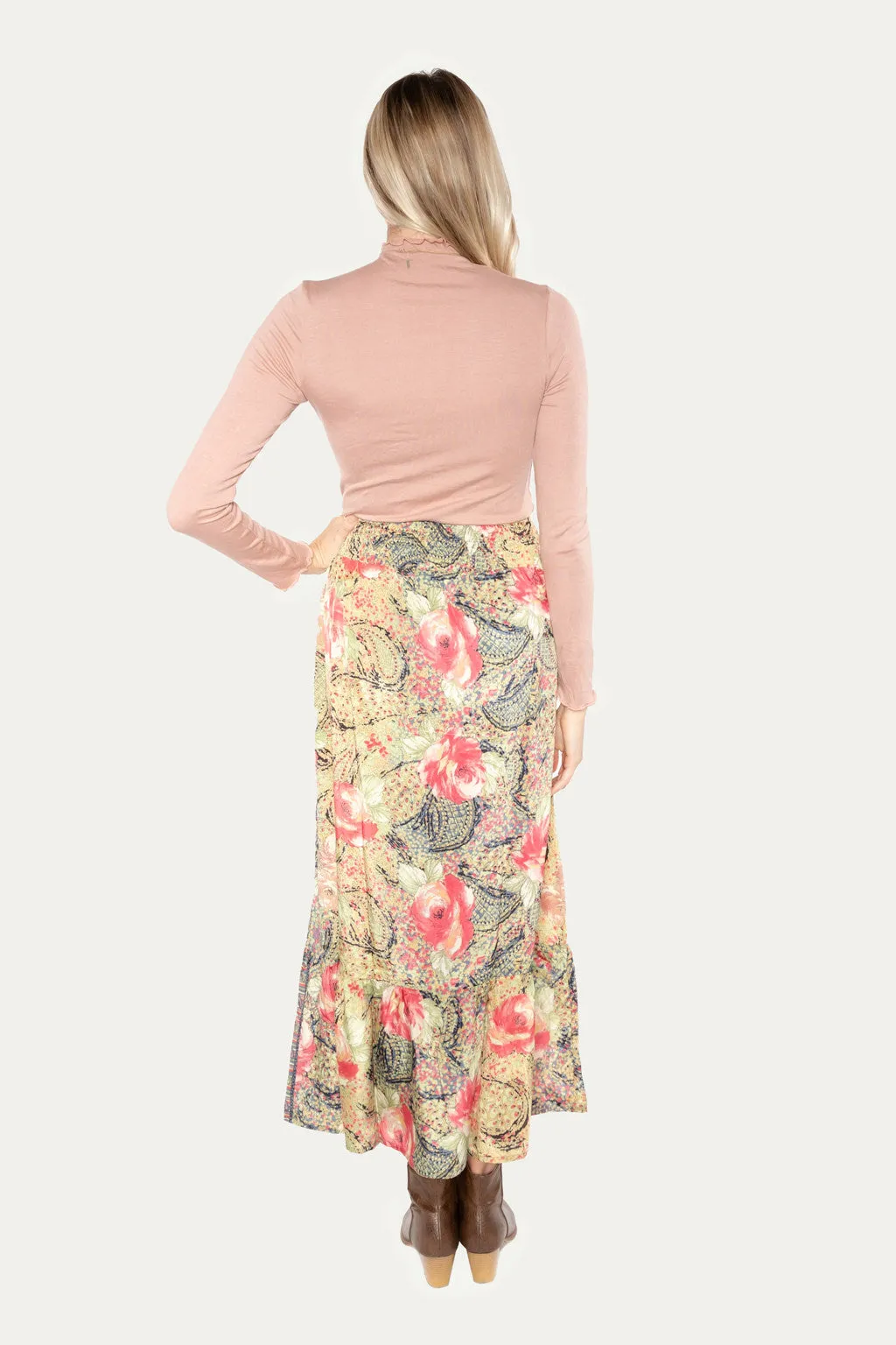 Acid Rose Maxi Skirt