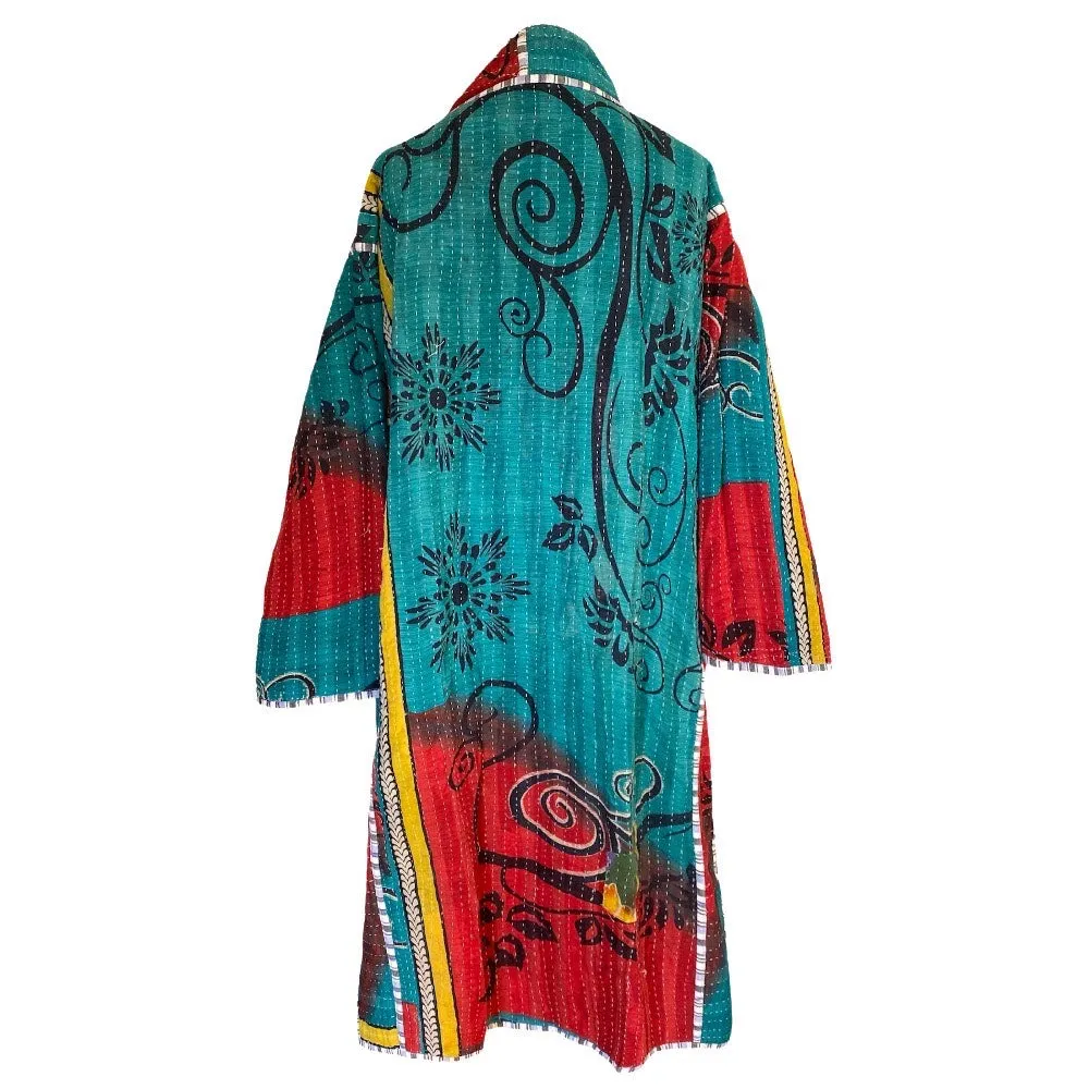 Adria Cotton Vintage Quilted Kantha Coat ONE OF KIND