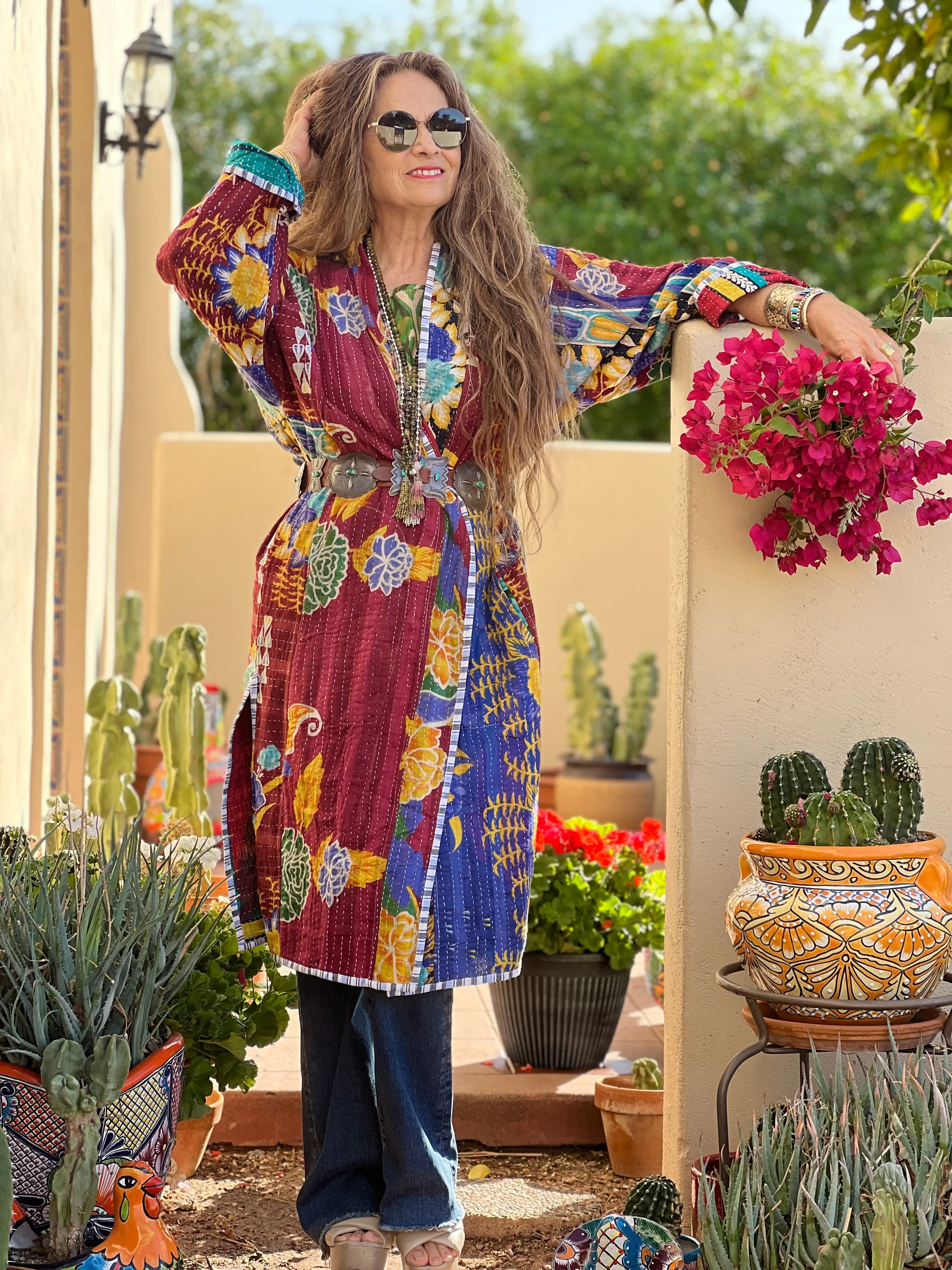 Adria Cotton Vintage Quilted Kantha Coat ONE OF KIND