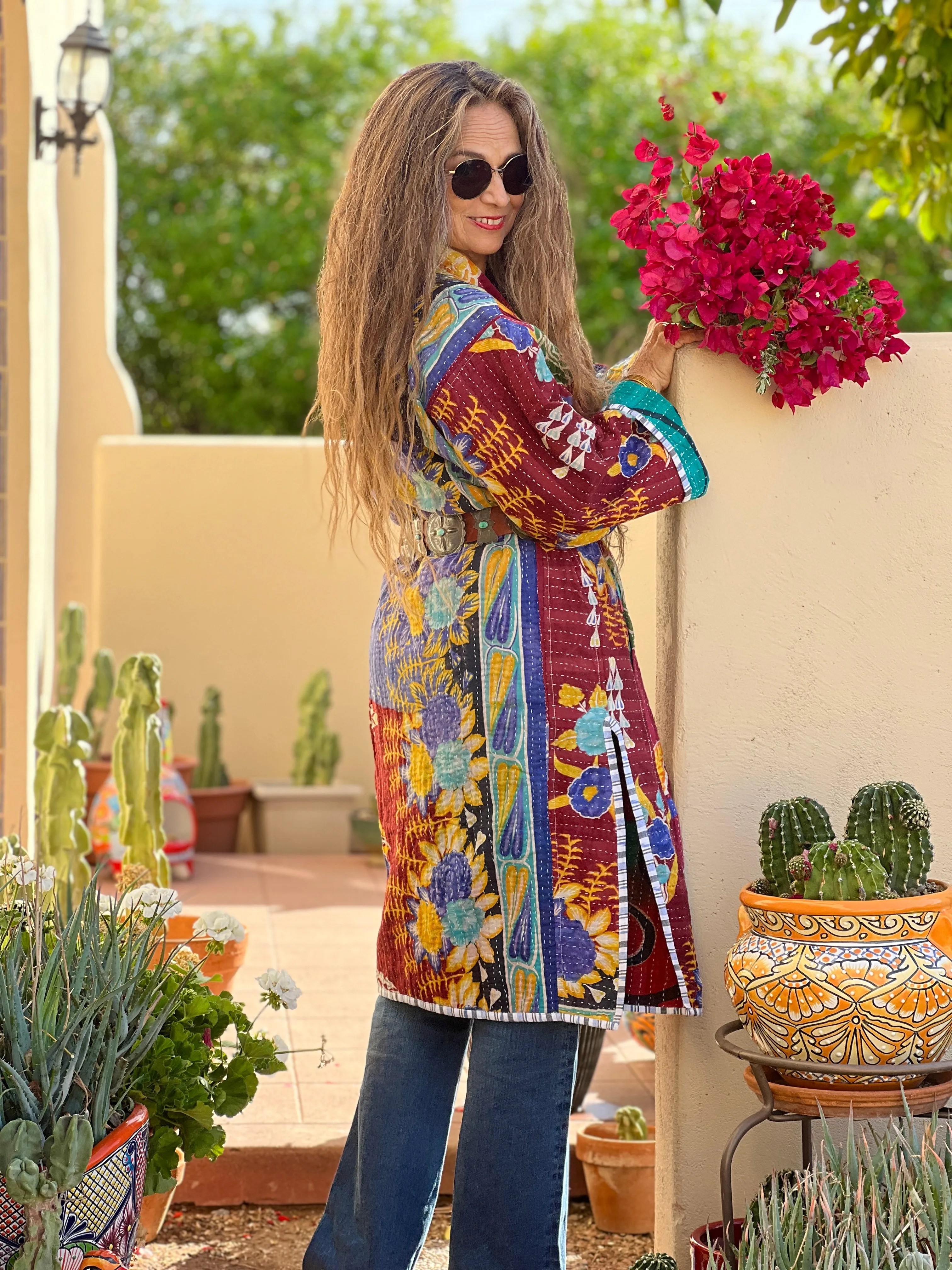 Adria Cotton Vintage Quilted Kantha Coat ONE OF KIND