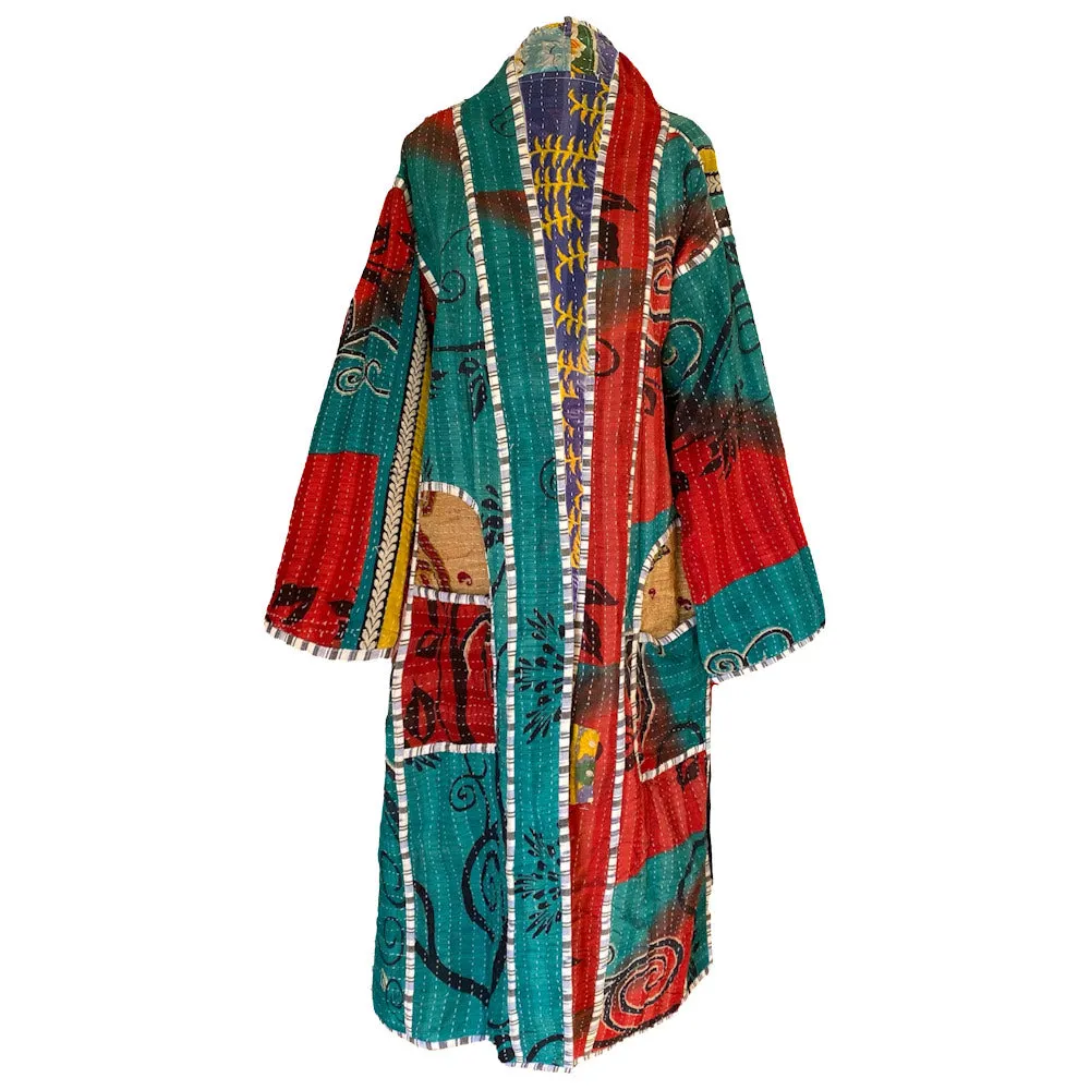 Adria Cotton Vintage Quilted Kantha Coat ONE OF KIND