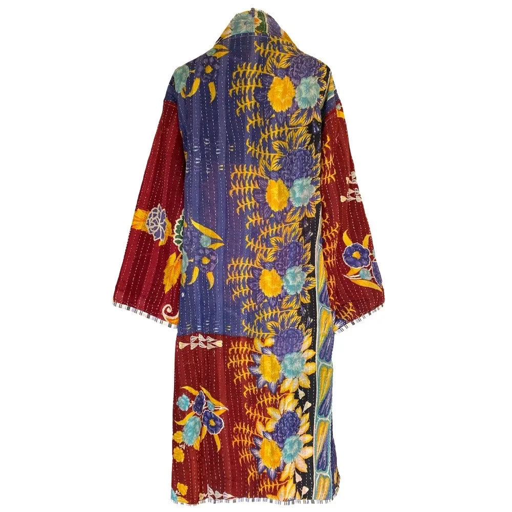 Adria Cotton Vintage Quilted Kantha Coat ONE OF KIND