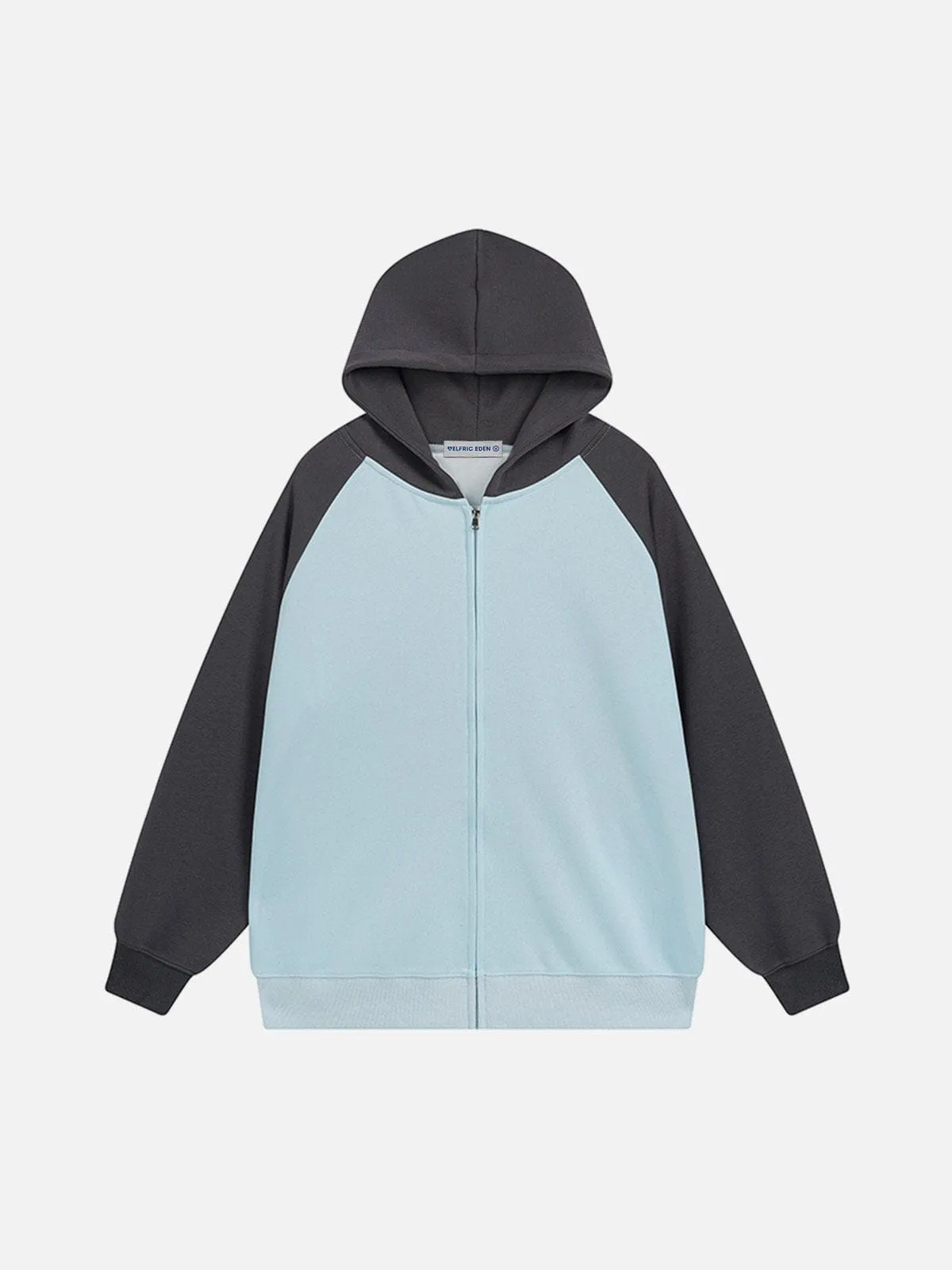 Aelfric Eden Color Blocking Patchwork Zip Up Hoodie