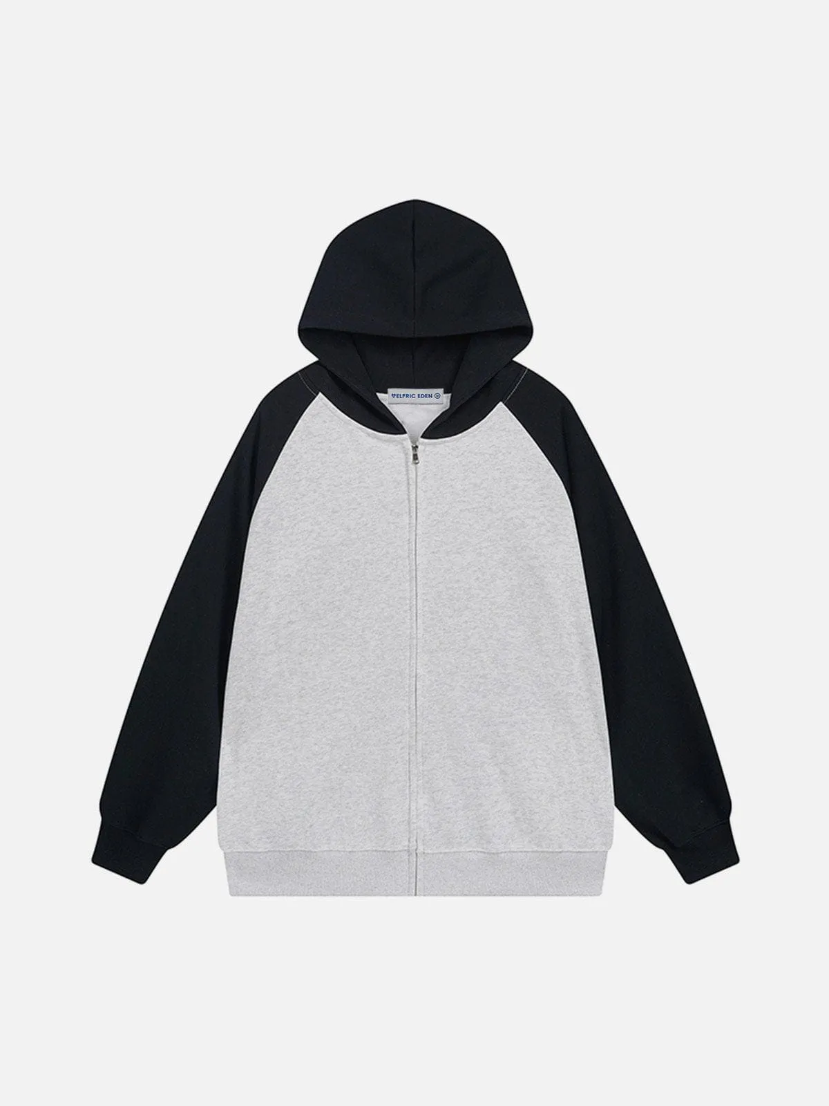 Aelfric Eden Color Blocking Patchwork Zip Up Hoodie