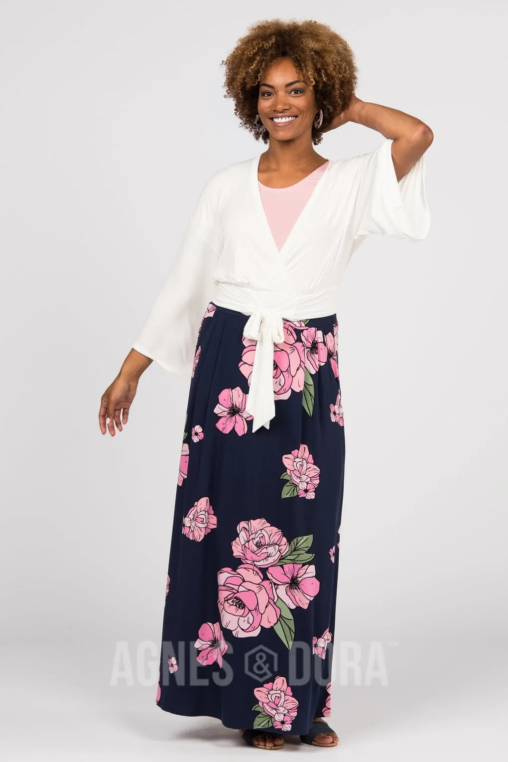 Agnes & Dora™ S|M Essential Maxi Skirt Graphic Peony Print