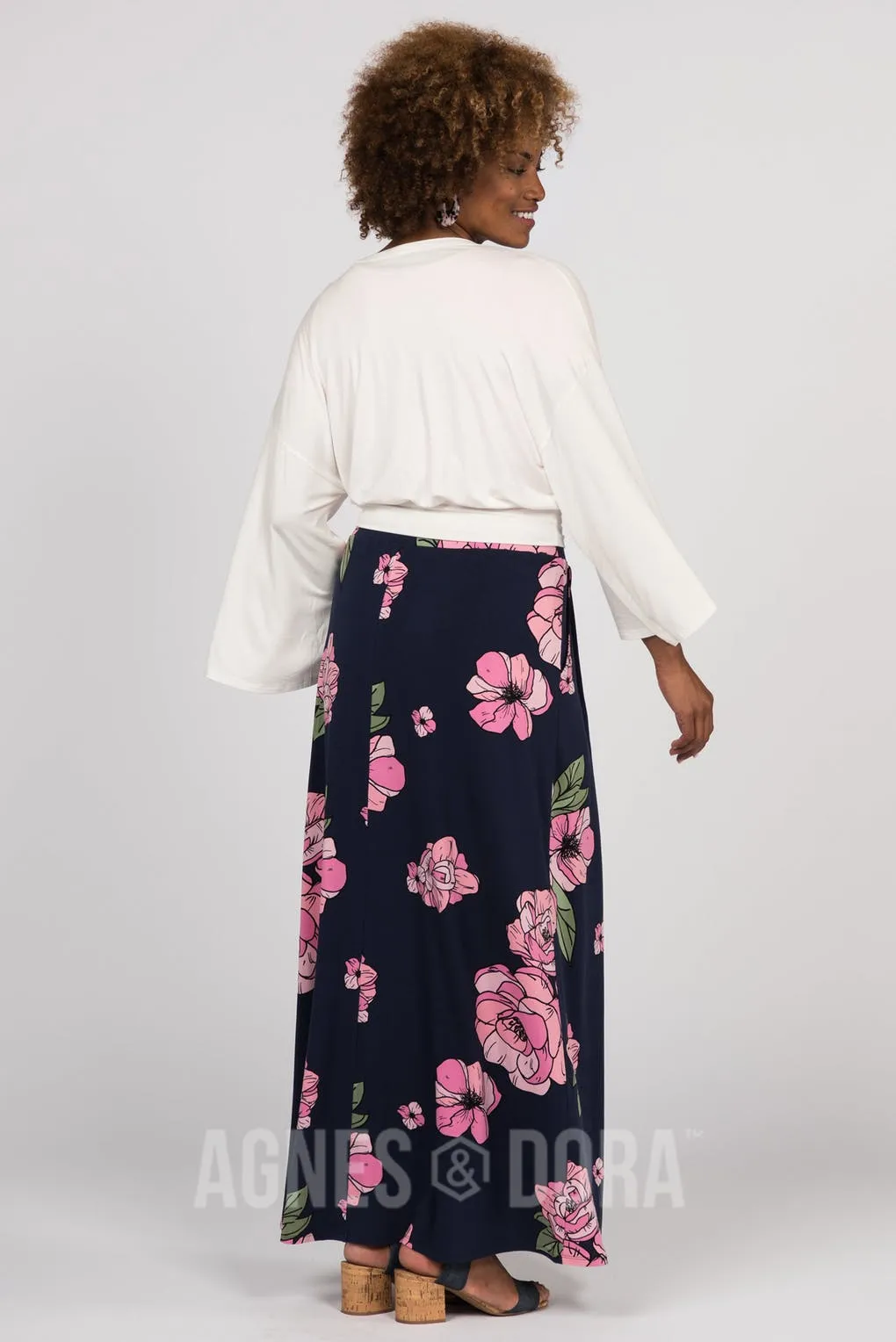 Agnes & Dora™ S|M Essential Maxi Skirt Graphic Peony Print