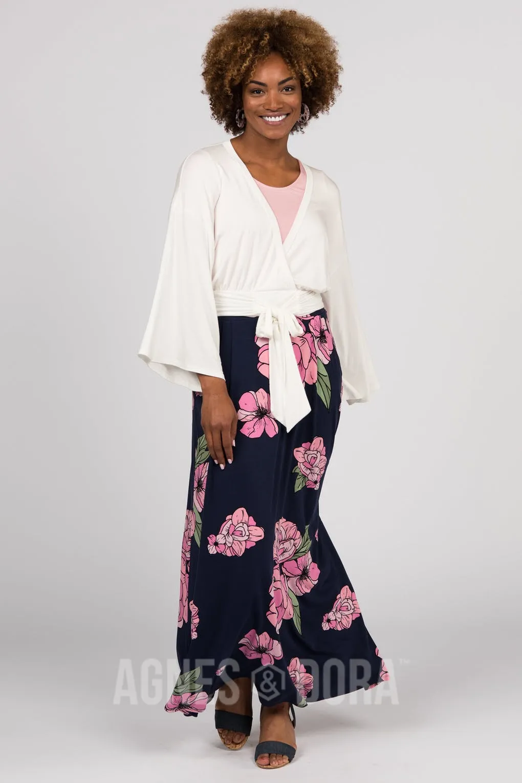 Agnes & Dora™ S|M Essential Maxi Skirt Graphic Peony Print