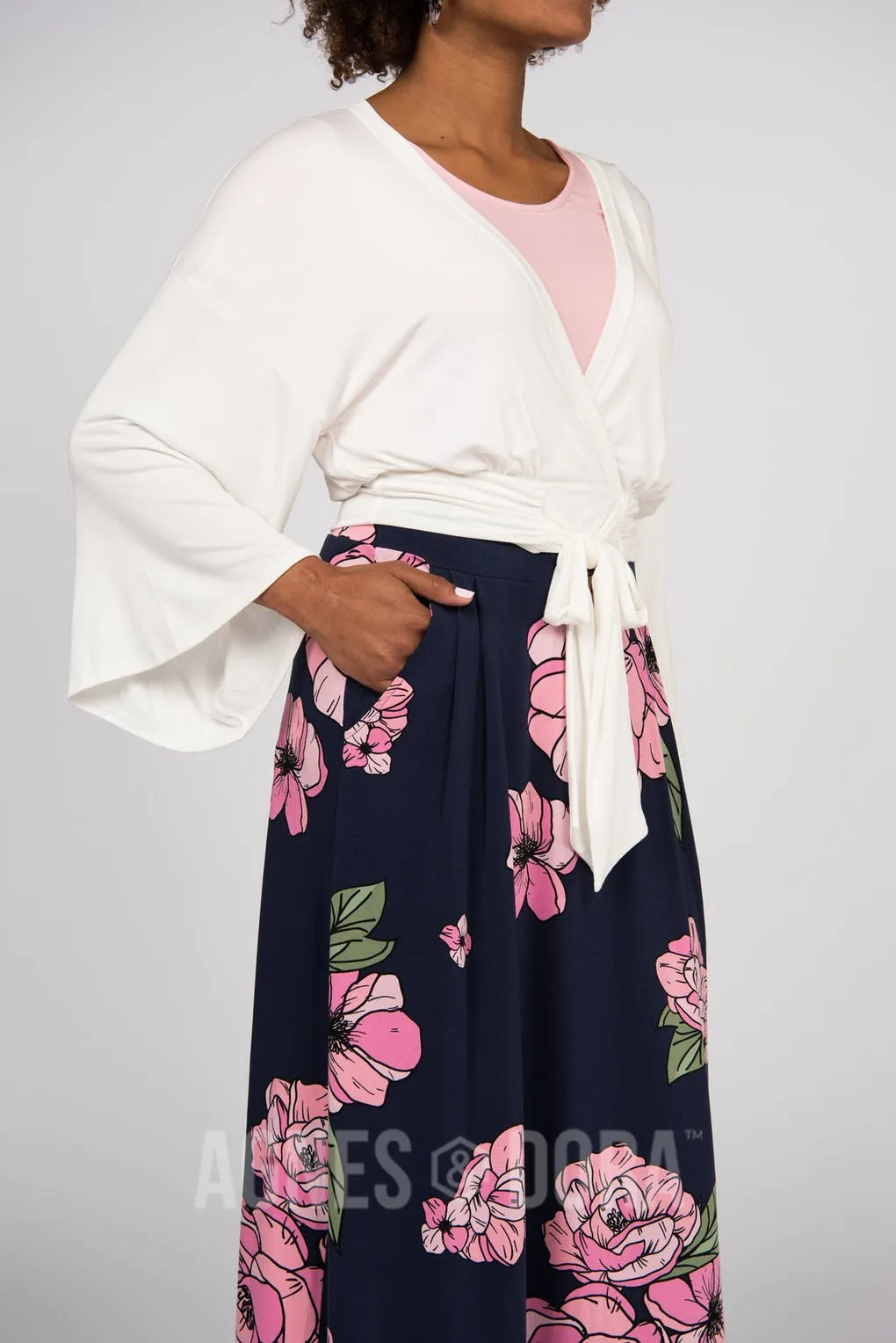 Agnes & Dora™ S|M Essential Maxi Skirt Graphic Peony Print