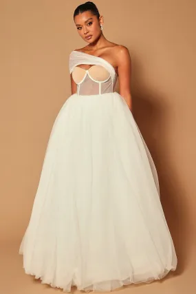 Aliya Tulle Maxi Dress - White