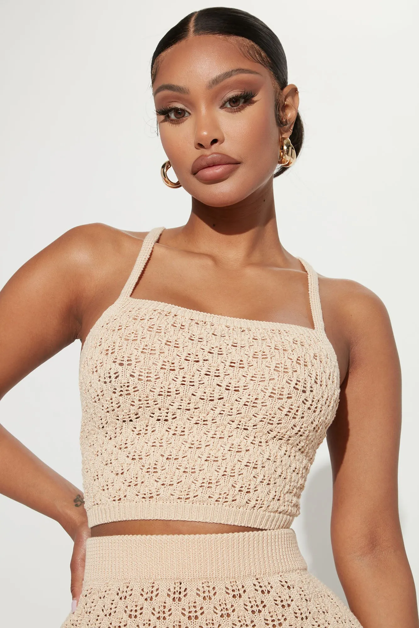 Alondra Crochet Top - Sand