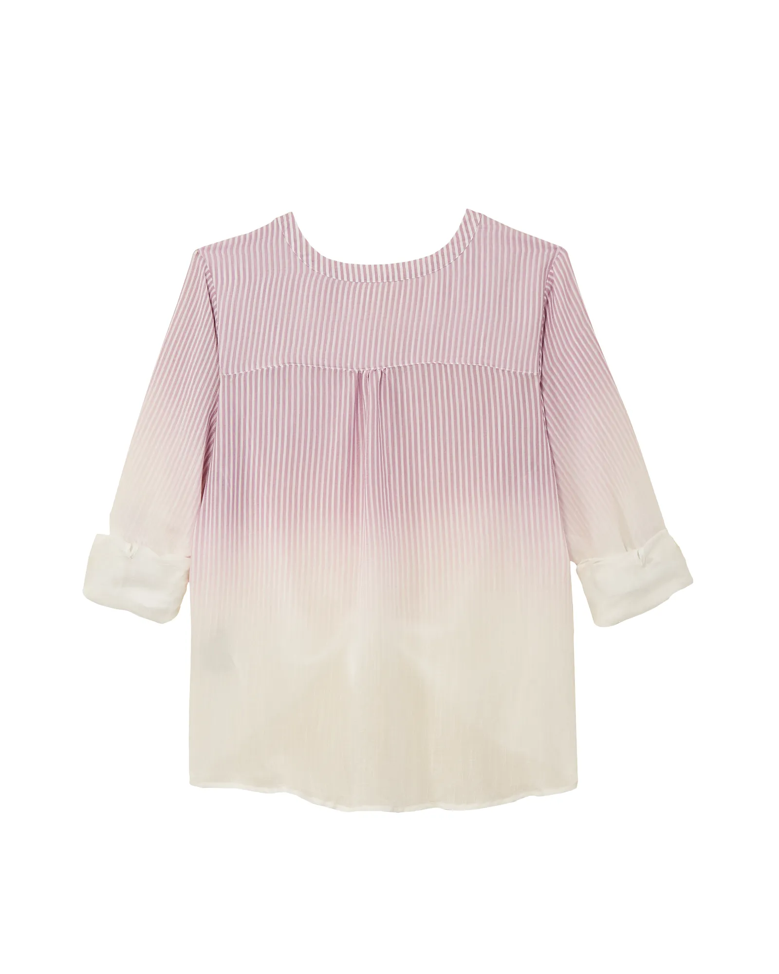 Amelia Long Sleeve Tie Front Shirt | Pink / White