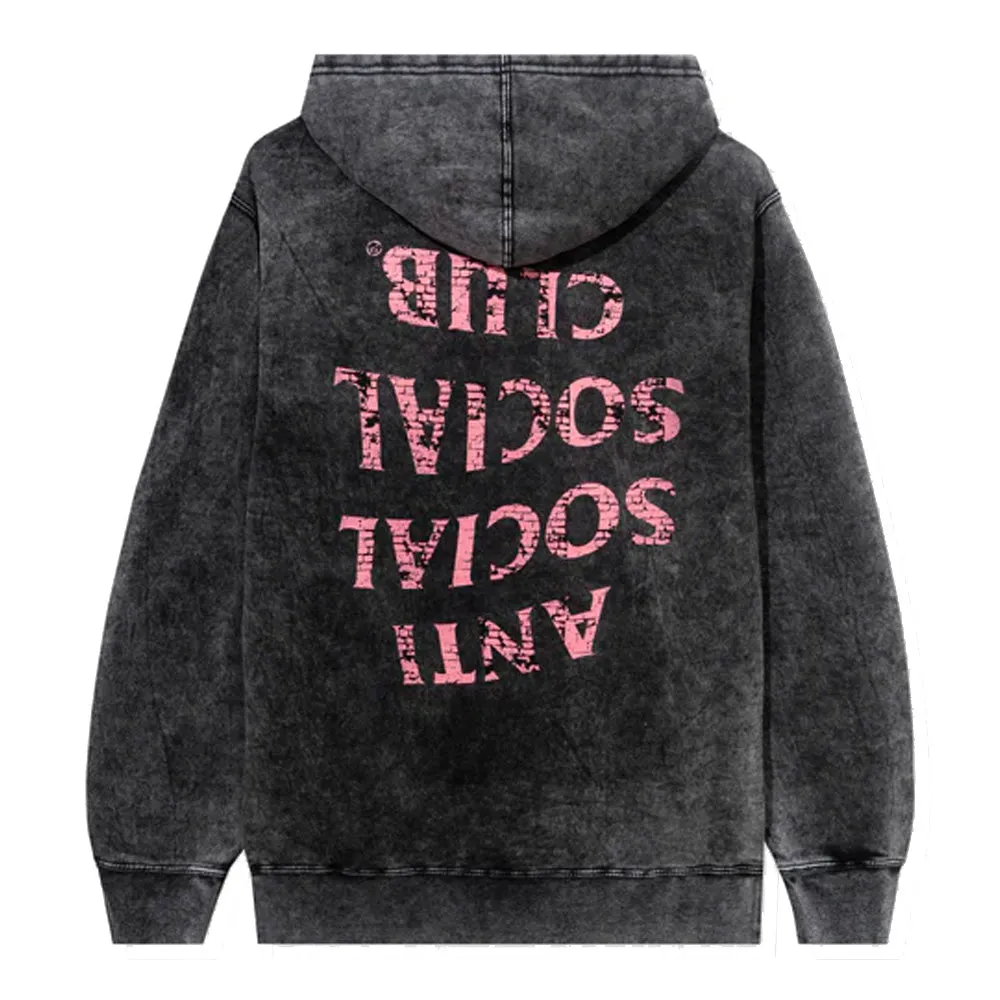 Anti Social Social Club Fall Through The Cracks Black Washed Hoodie