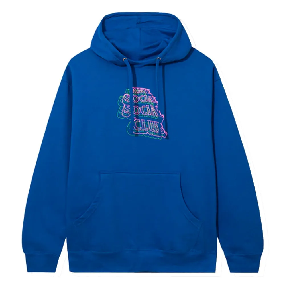 Anti Social Social Club Neon Lights And A Lot Of Rain Blue Hoodie