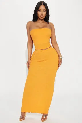 Anything For You Textured Skirt Set - Orange