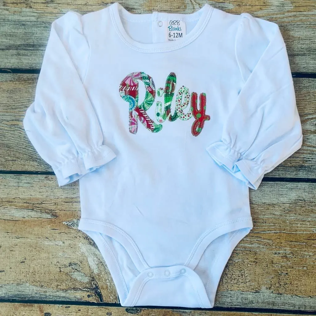 Applique Name Baby Bodysuit