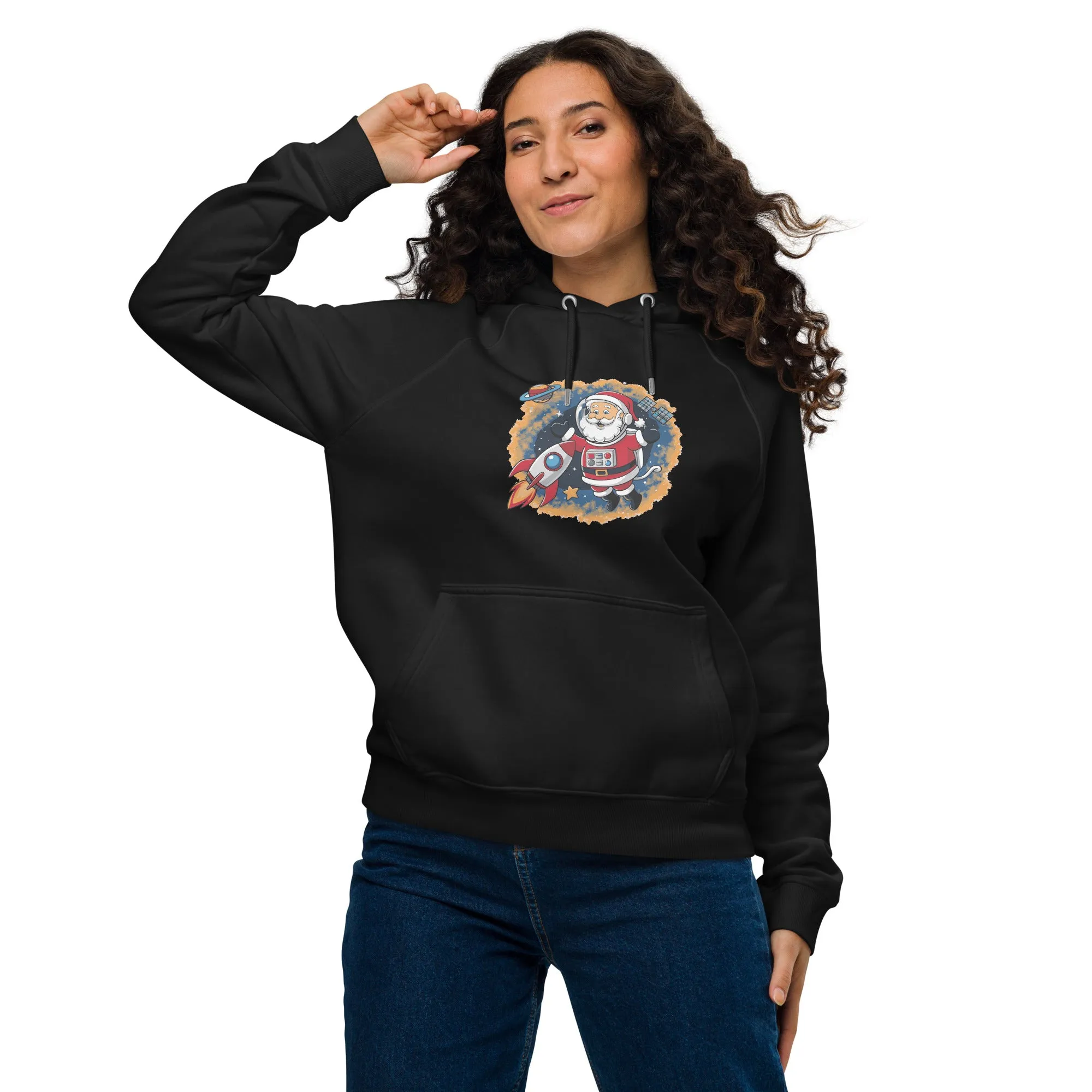Astronaut Santa Graphic Women Eco Raglan Hoodie