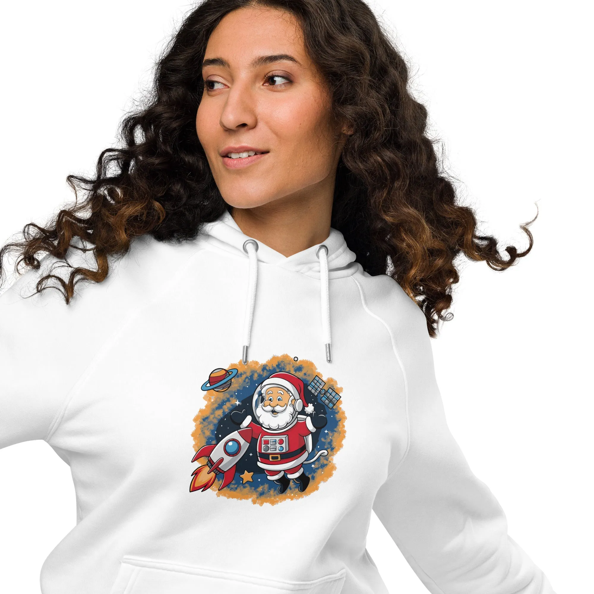 Astronaut Santa Graphic Women Eco Raglan Hoodie