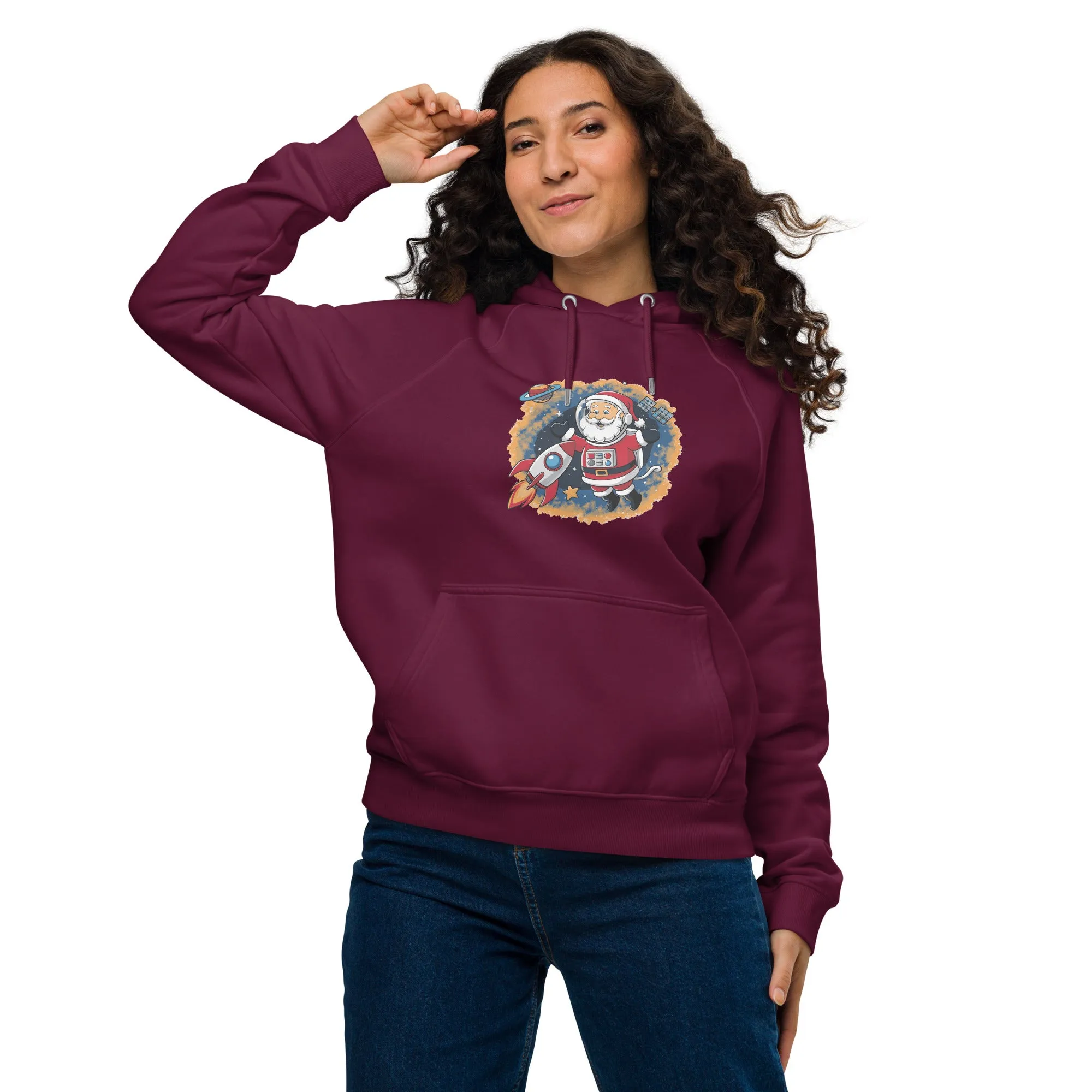 Astronaut Santa Graphic Women Eco Raglan Hoodie