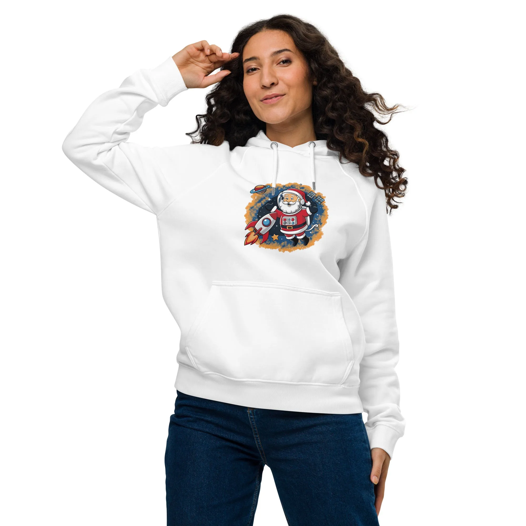 Astronaut Santa Graphic Women Eco Raglan Hoodie