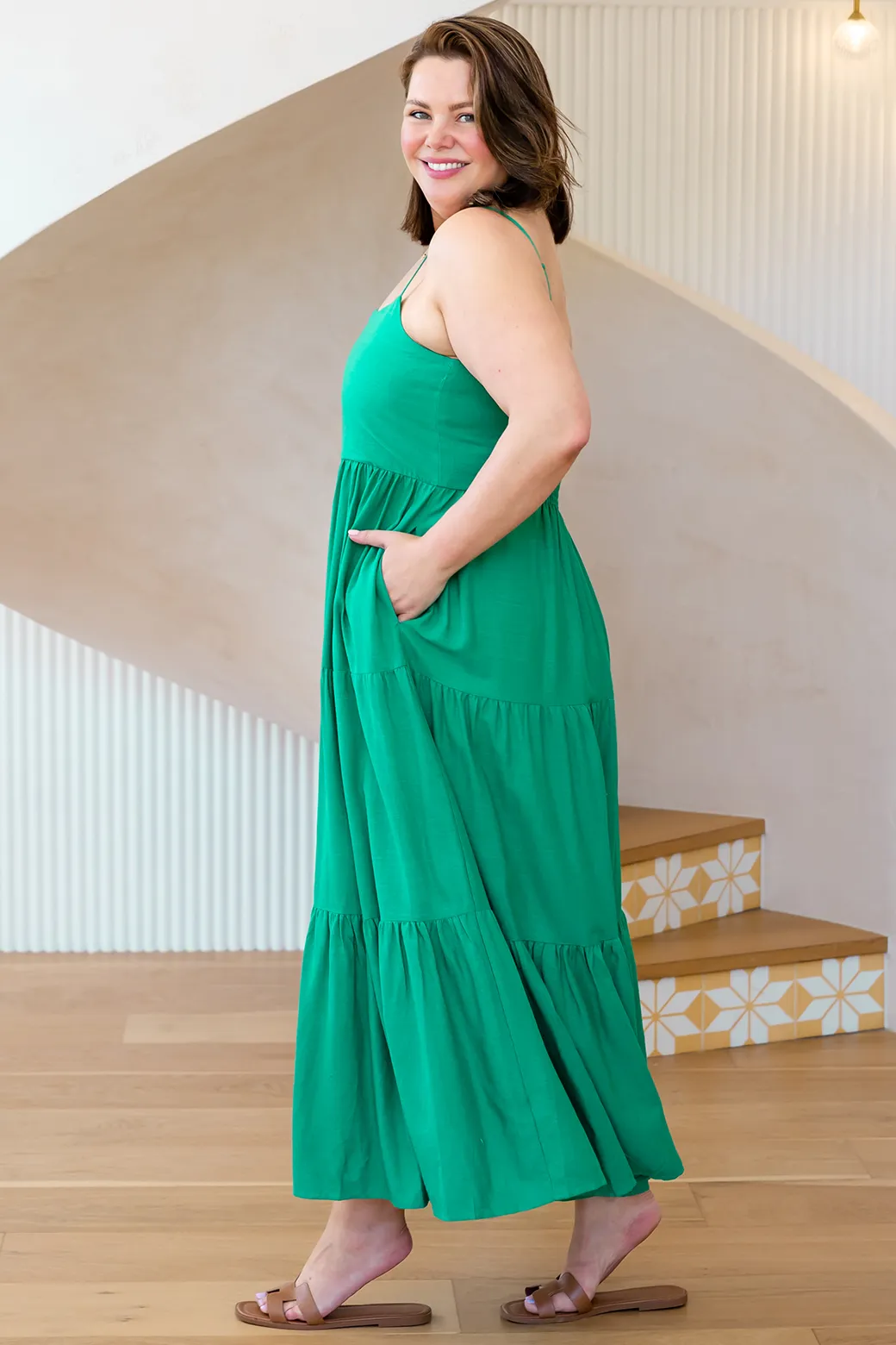 Athena Maxi Dress Emerald Green