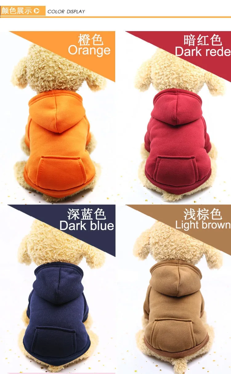 Autumn and winter warm pocket sweater dog hoodies two feet sports pet clothes dog coat for winter