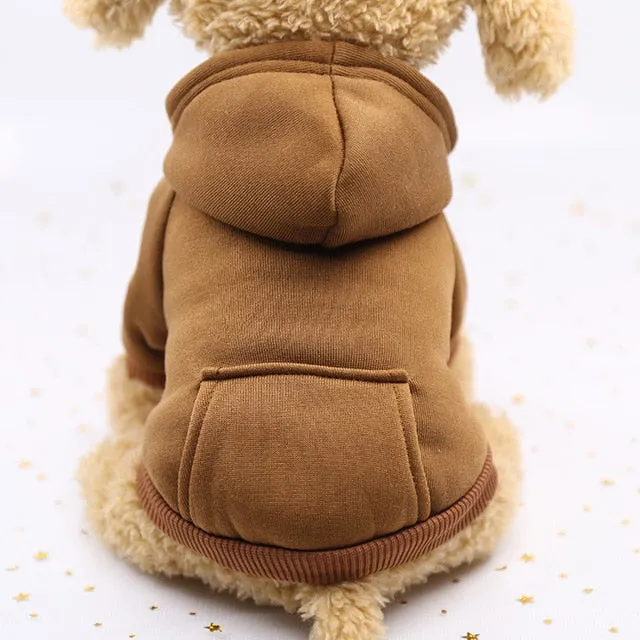 Autumn and winter warm pocket sweater dog hoodies two feet sports pet clothes dog coat for winter