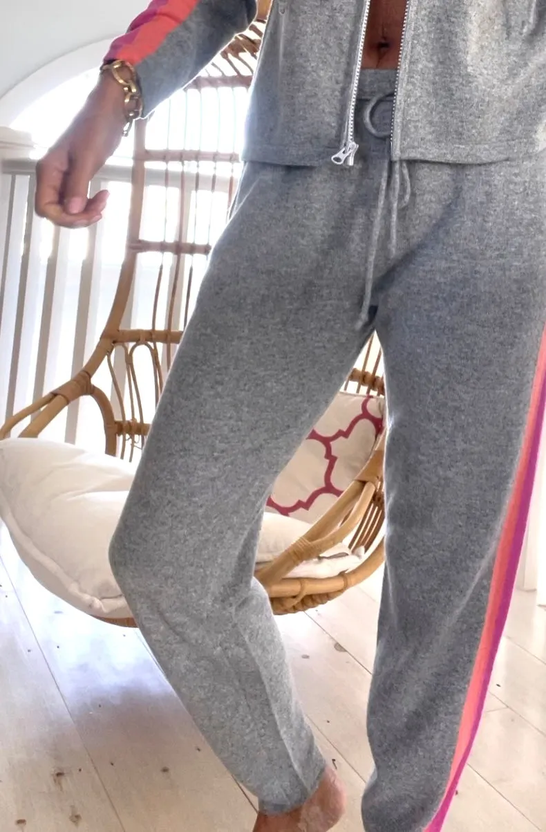 Aviator Stripe Jogger in 100% Cashmere