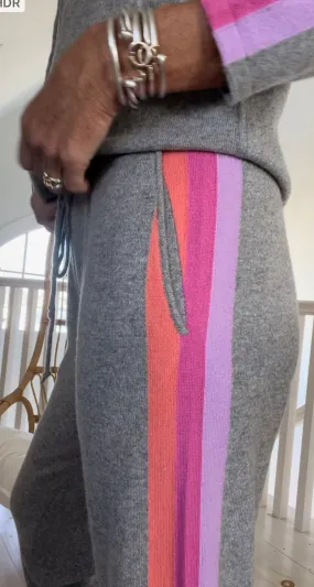 Aviator Stripe Jogger in 100% Cashmere