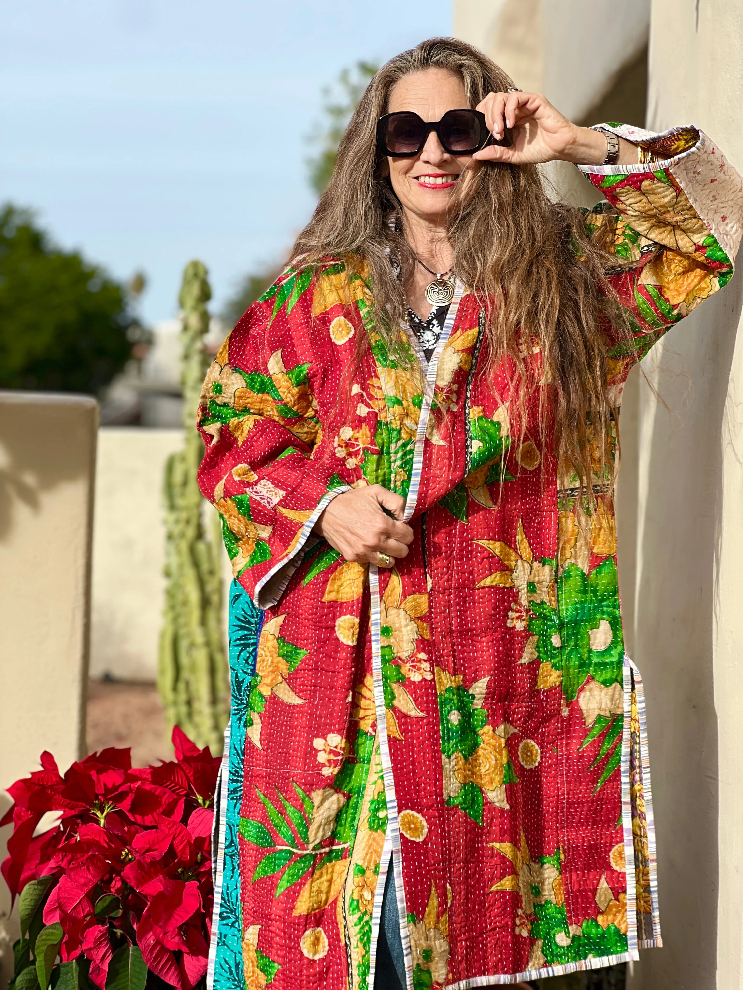 Awena Cotton quilted vintage kantha coat