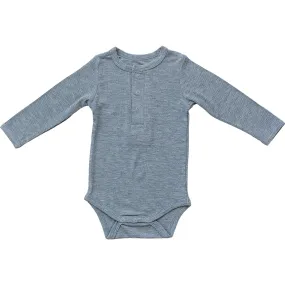 Bamboo Snap Long Sleeve Ribbed Bodysuit | Heather Grey