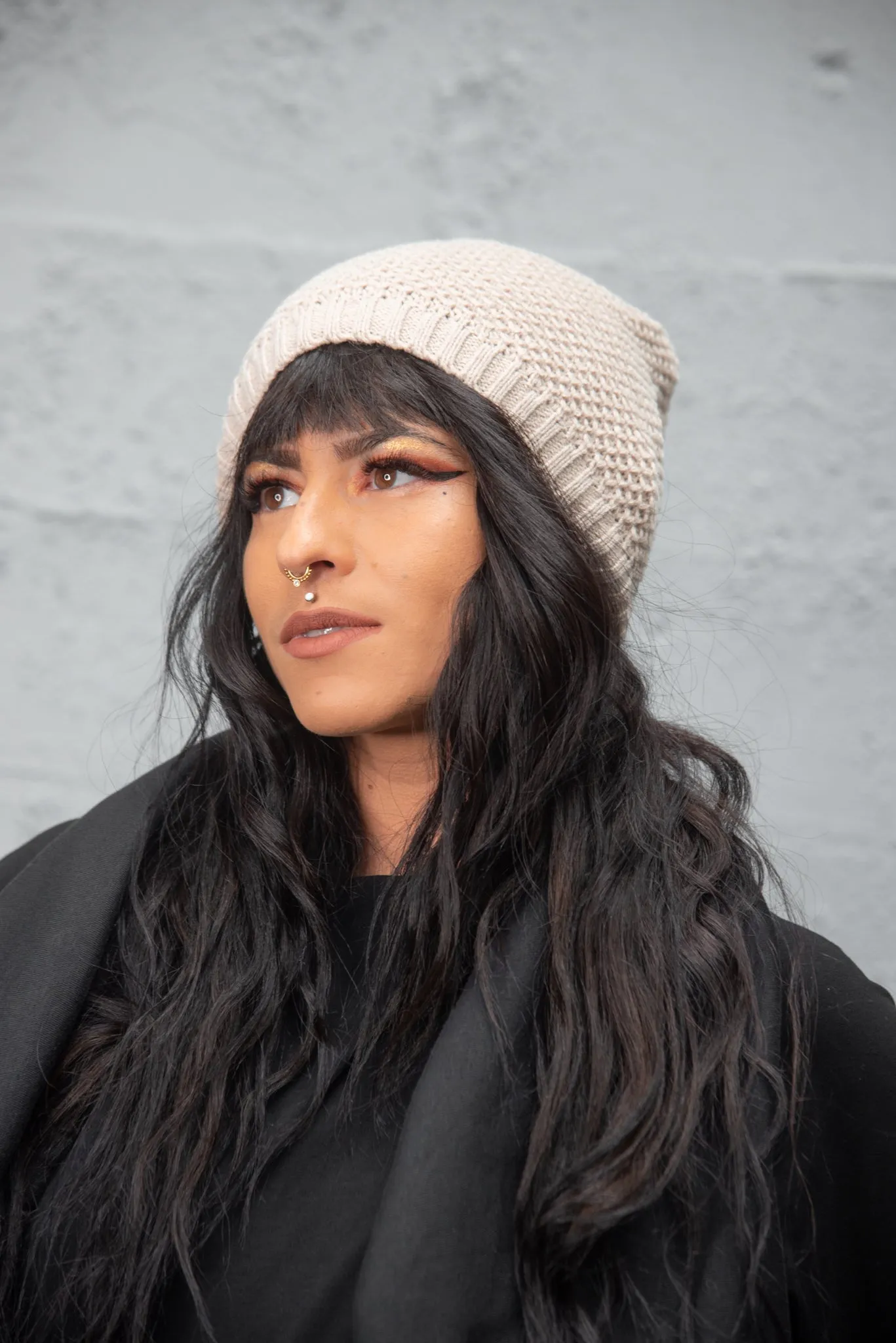 Beanie - Waffle Knit Slouchy