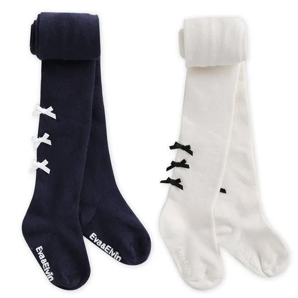 Bella Ribbon Tights (Navy/Ivory)