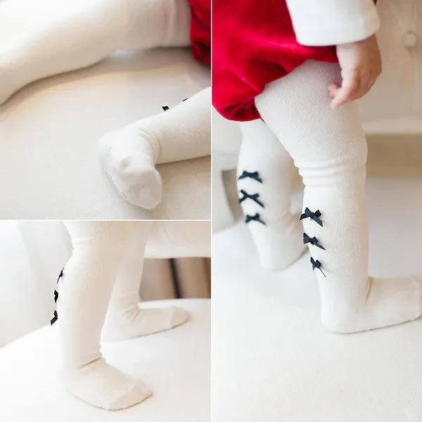 Bella Ribbon Tights (Navy/Ivory)