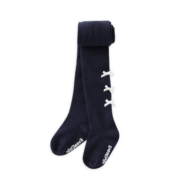 Bella Ribbon Tights (Navy/Ivory)