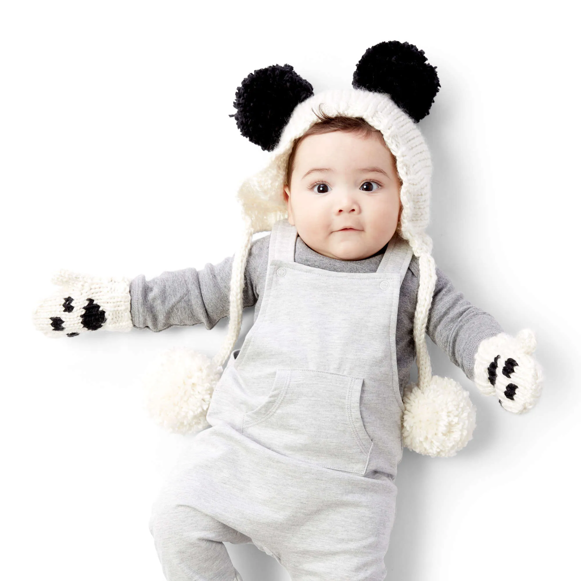 Bernat Knit Panda-monium Hat & Mitts