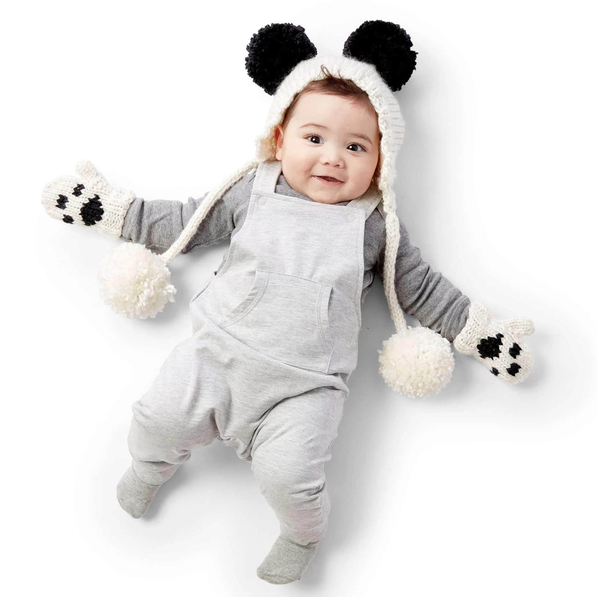 Bernat Knit Panda-monium Hat & Mitts