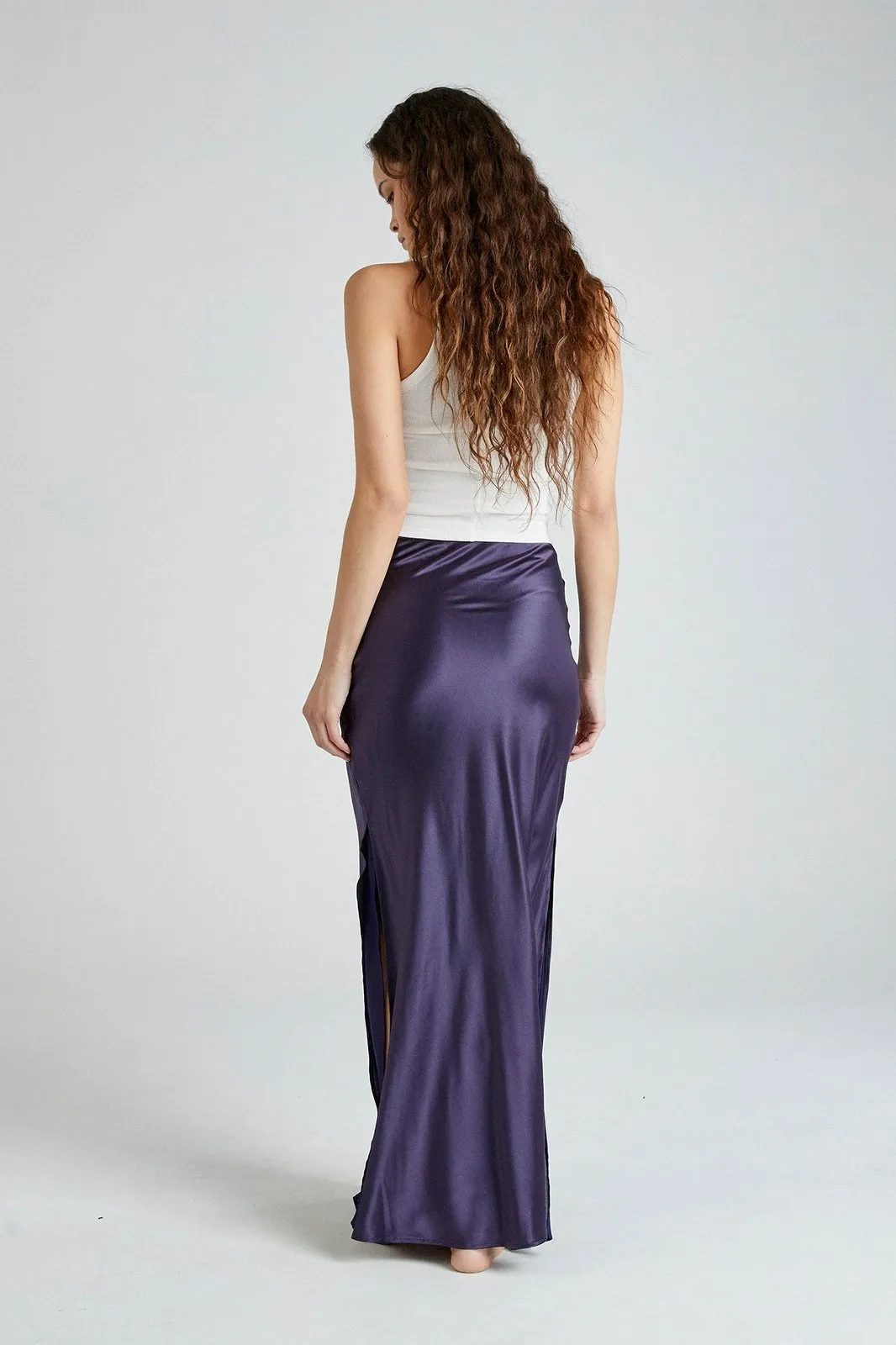   Beryll Helena Silk Skirt | Midnight Blue