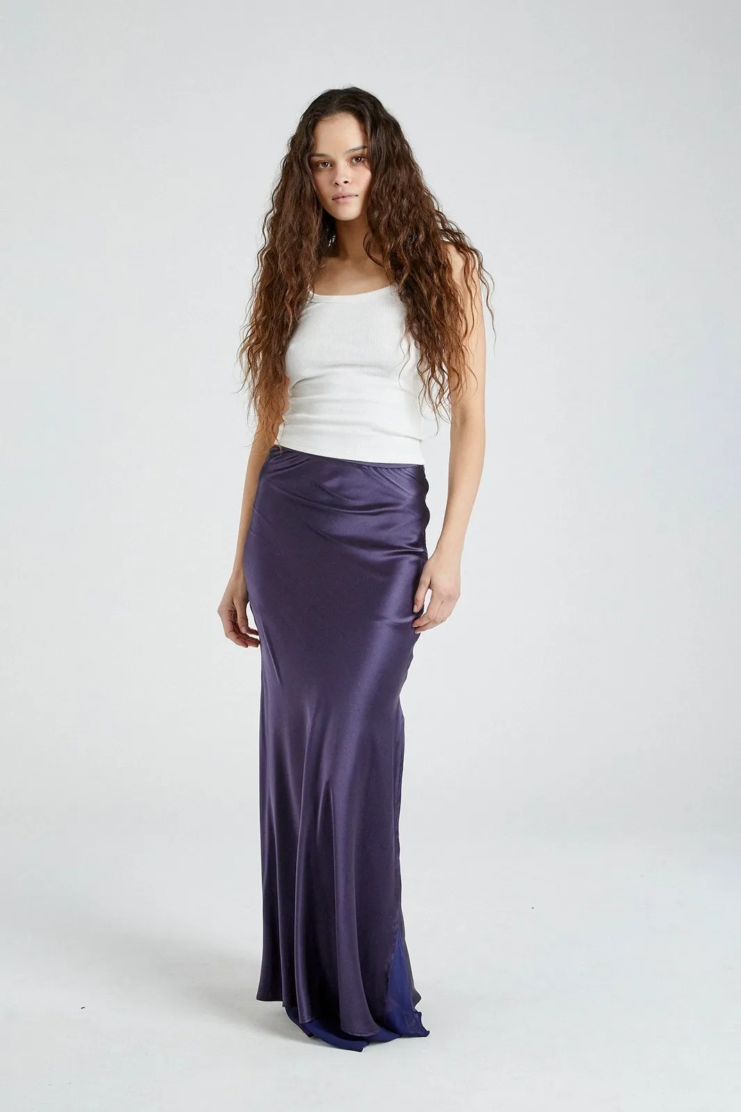   Beryll Helena Silk Skirt | Midnight Blue