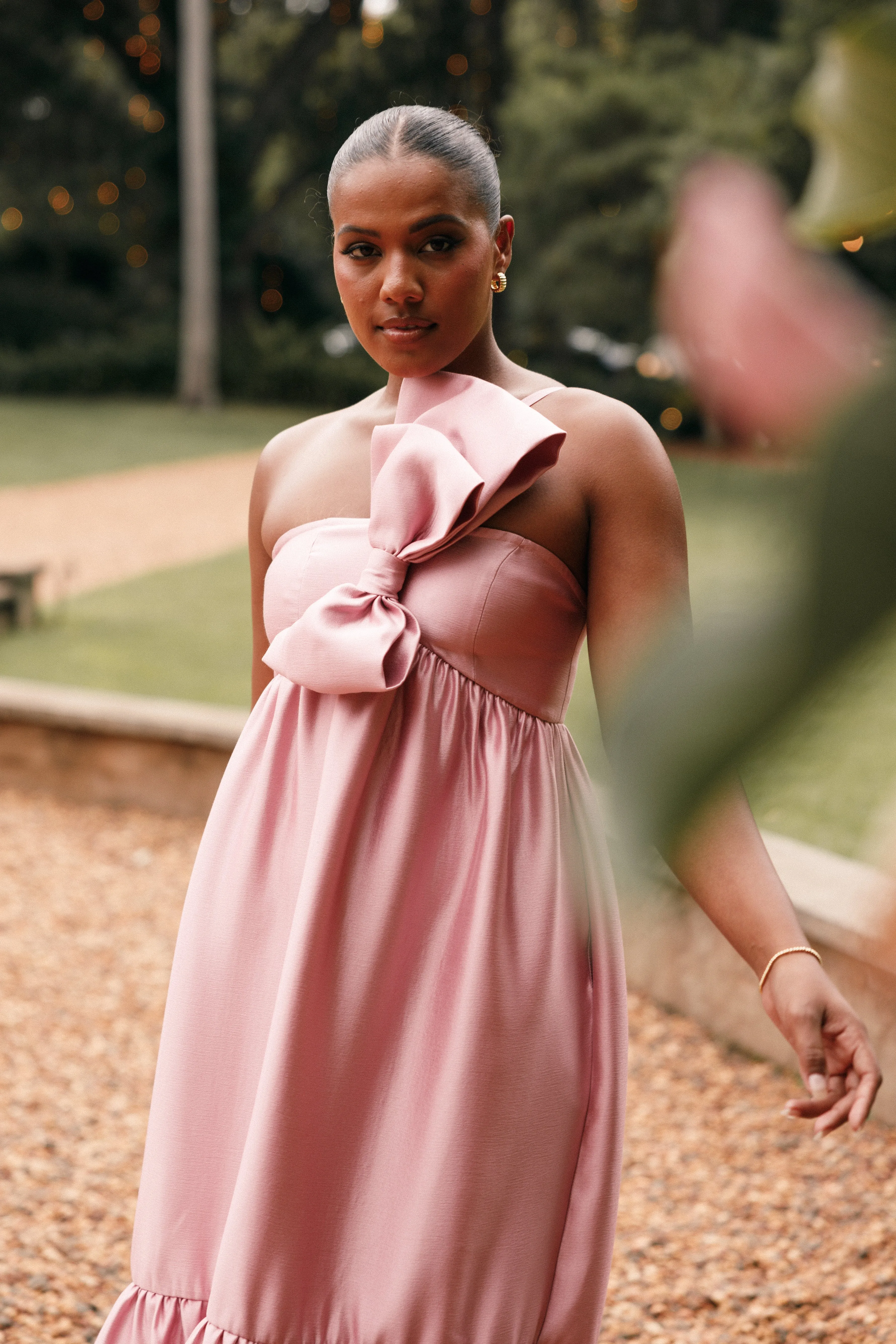 Betina Bow Front Maxi Dress - Dusty Rose
