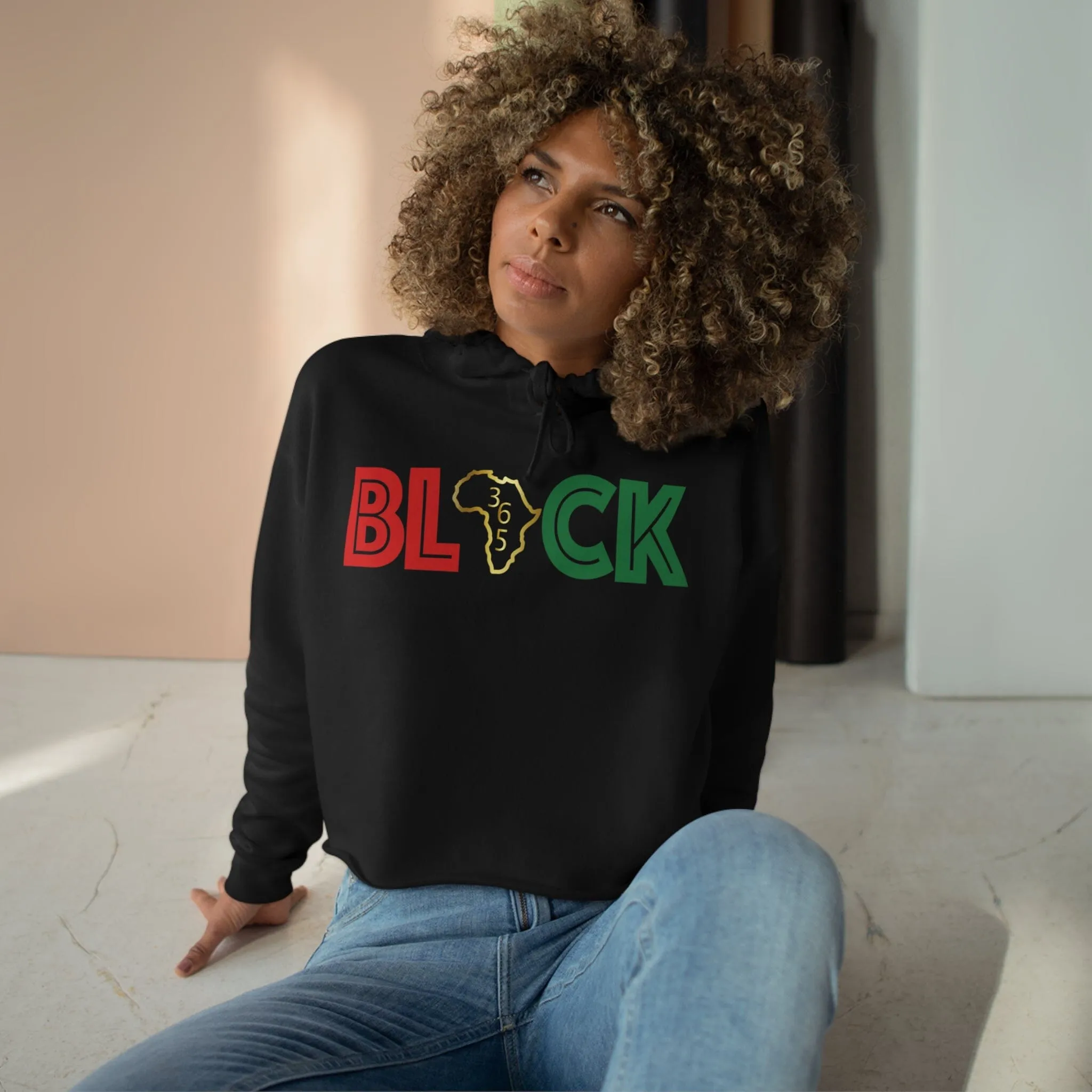 Black 365 Crop Hoodie