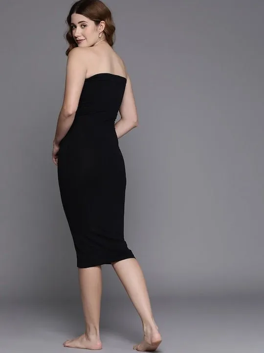 Black Bandeau Slimming High Compress Seamless Bodysuit Shapewear