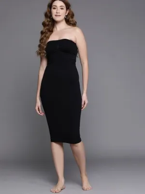 Black Bandeau Slimming High Compress Seamless Bodysuit Shapewear