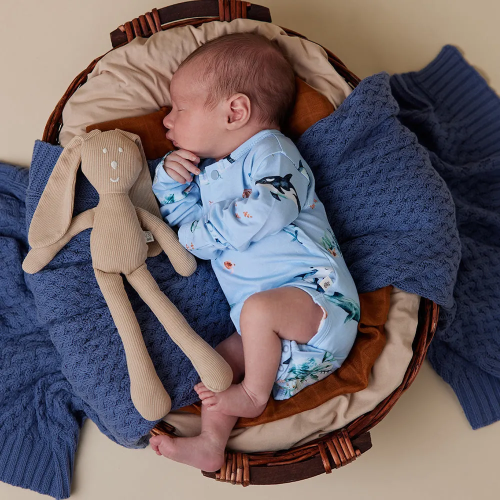Blue Ocean Long Sleeve Organic Bodysuit