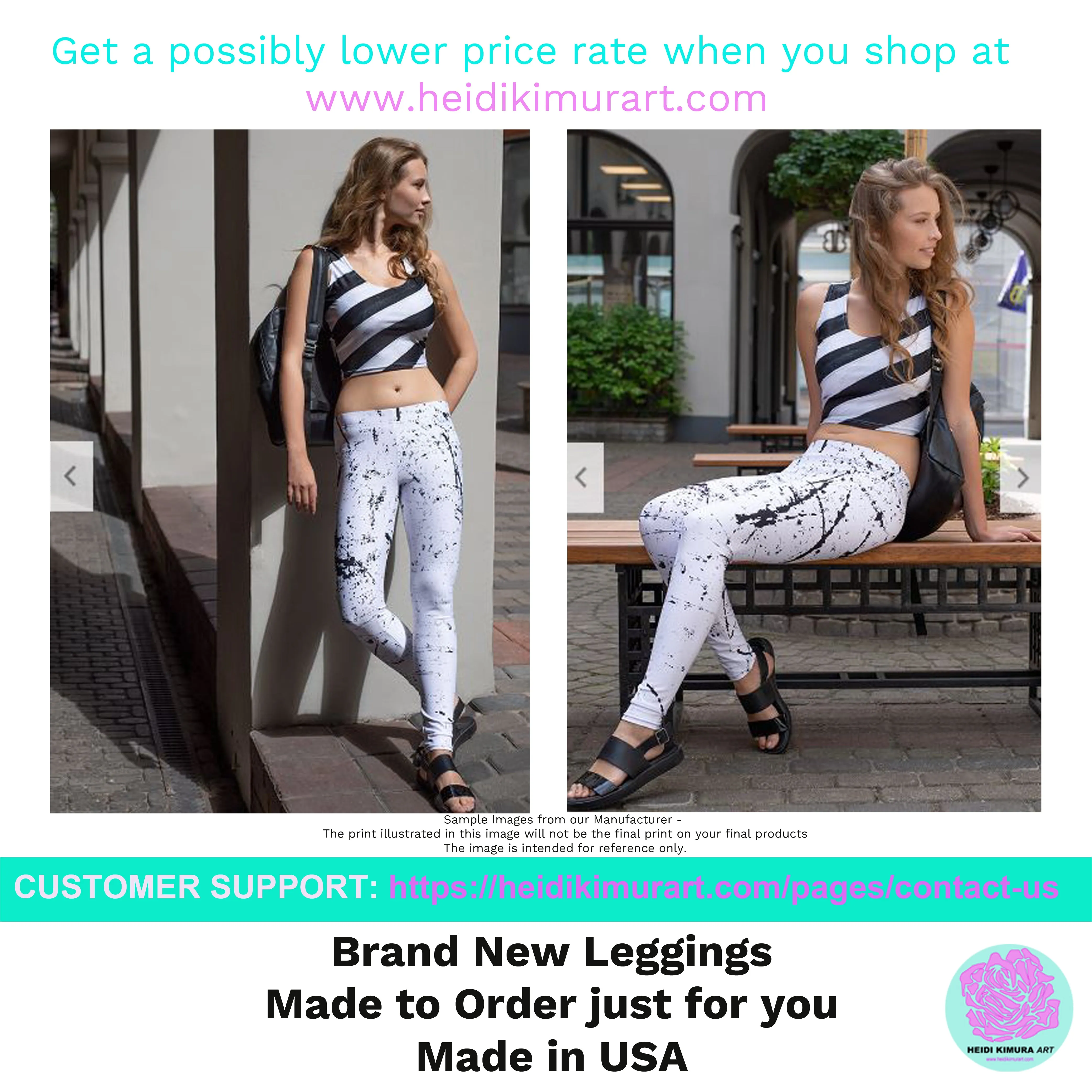 Blue Women's Yoga Pants, Solid Color Premium Long Yoga Leggings - Made in USA/ EU