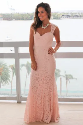 Blush Lace Maxi Dress