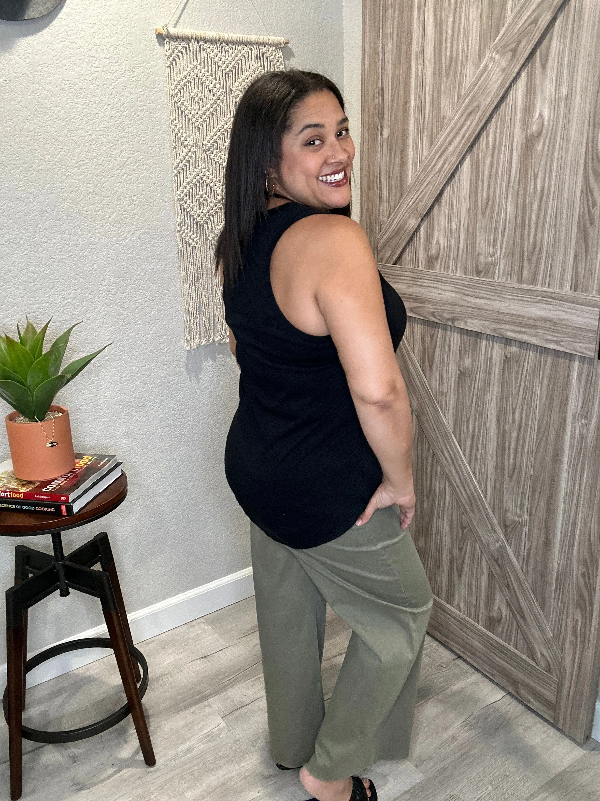 Bobi Ribbed Curved Hem Tank Top